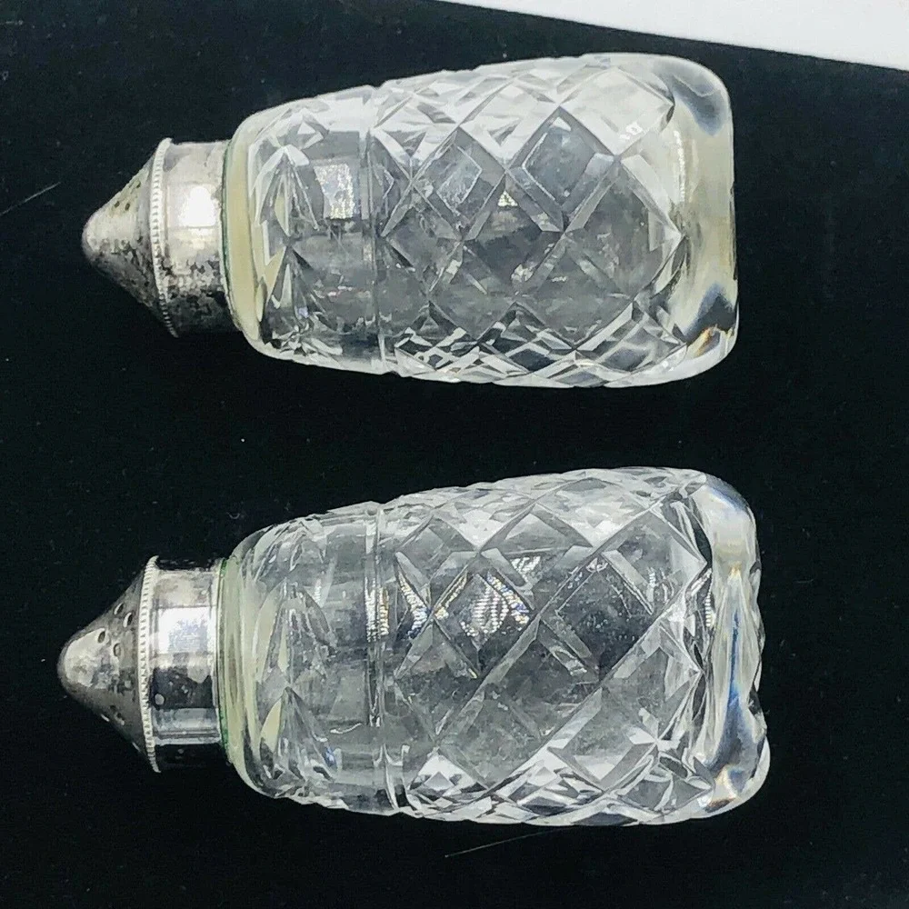 Signed Waterford Crystal Glandore EPNS Plated Salt and Pepper Shakers